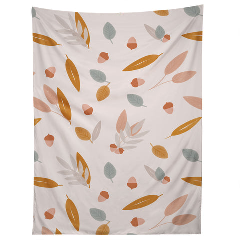 Menina Lisboa Pastel Fall Leaves Tapestry