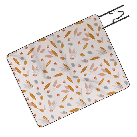 Menina Lisboa Pastel Fall Leaves Picnic Blanket