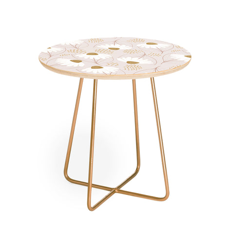 Menina Lisboa Pastel Spring Daisies Round Side Table