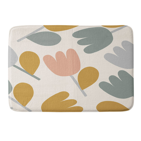 Menina Lisboa Pastel Spring Tulips Memory Foam Bath Mat