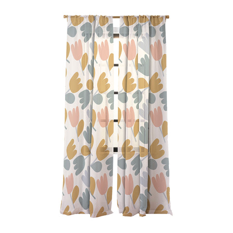 Menina Lisboa Pastel Spring Tulips Sheer Non Repeat