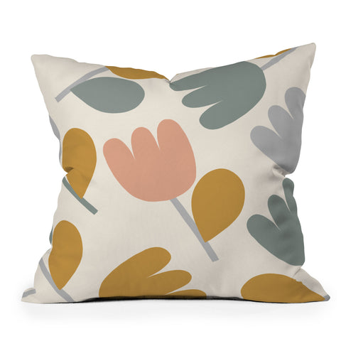 Menina Lisboa Pastel Spring Tulips Throw Pillow