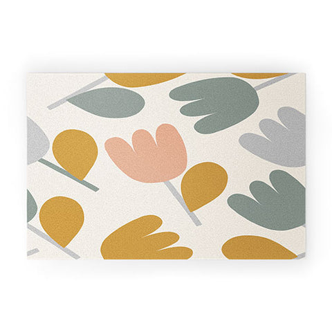 Menina Lisboa Pastel Spring Tulips Welcome Mat