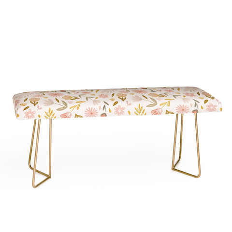 Menina Lisboa Pastel Spring Wildflowers Bench