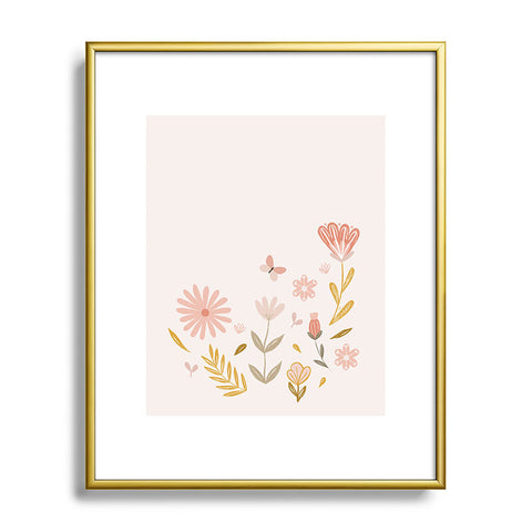 Menina Lisboa Pastel Spring Wildflowers Metal Framed Art Print