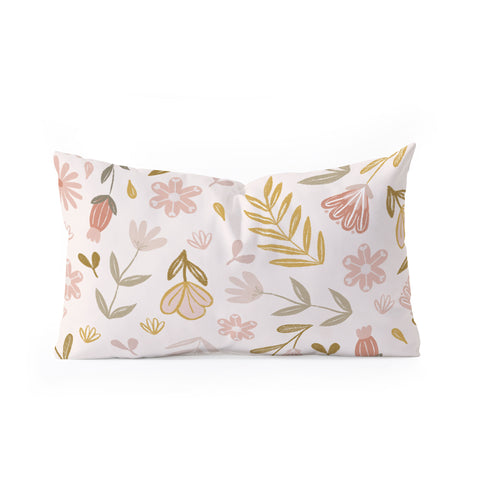 Menina Lisboa Pastel Spring Wildflowers Oblong Throw Pillow
