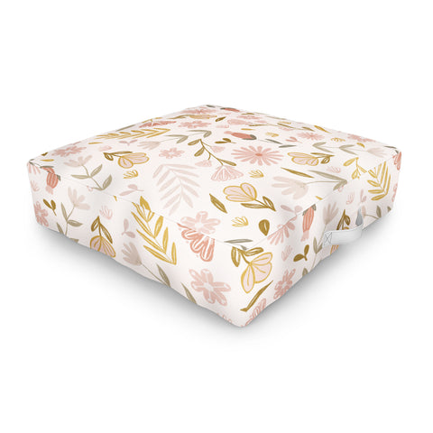 Menina Lisboa Pastel Spring Wildflowers Outdoor Floor Cushion