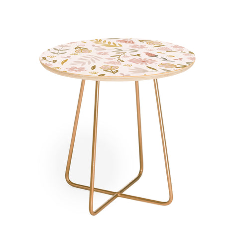 Menina Lisboa Pastel Spring Wildflowers Round Side Table