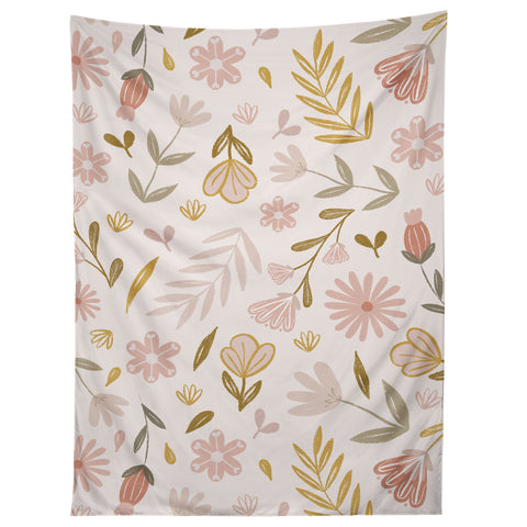 Menina Lisboa Pastel Spring Wildflowers Tapestry