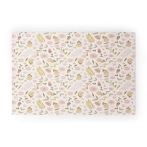 Menina Lisboa Pastel Spring Wildflowers Welcome Mat