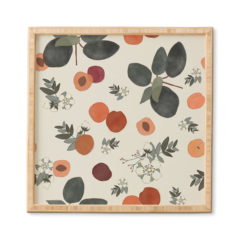 Menina Lisboa Peaches White Flowers Framed Wall Art
