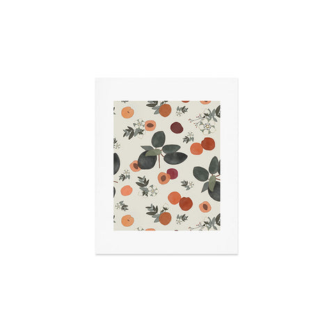 Menina Lisboa Peaches White Flowers Art Print