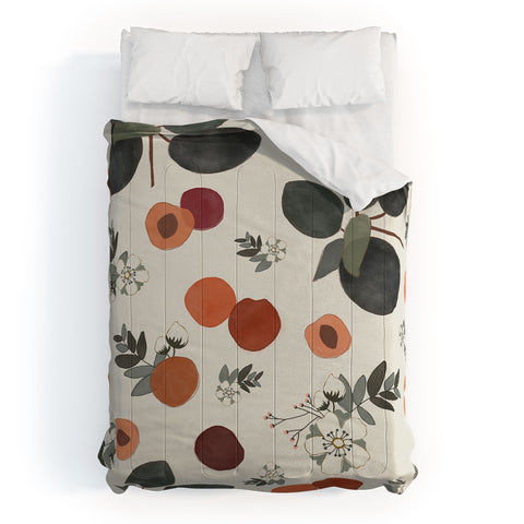 Menina Lisboa Peaches White Flowers Comforter
