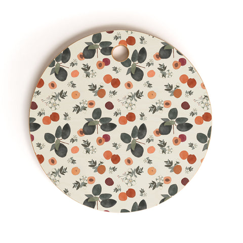Menina Lisboa Peaches White Flowers Cutting Board Round
