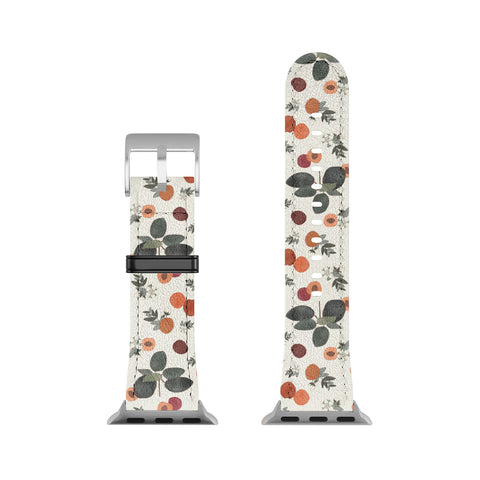 Menina Lisboa Peaches White Flowers Apple Watch Band