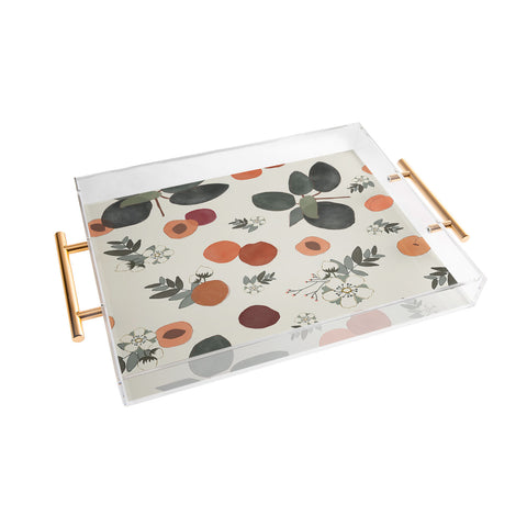 Menina Lisboa Peaches White Flowers Acrylic Tray