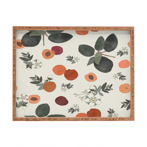 Menina Lisboa Peaches White Flowers Rectangular Tray