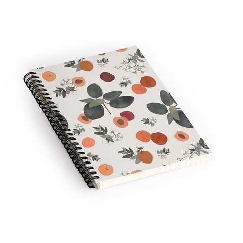 Menina Lisboa Peaches White Flowers Spiral Notebook