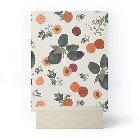Menina Lisboa Peaches White Flowers Mini Art Print