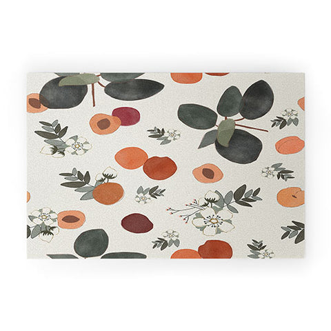 Menina Lisboa Peaches White Flowers Welcome Mat