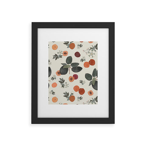 Menina Lisboa Peaches White Flowers Framed Art Print