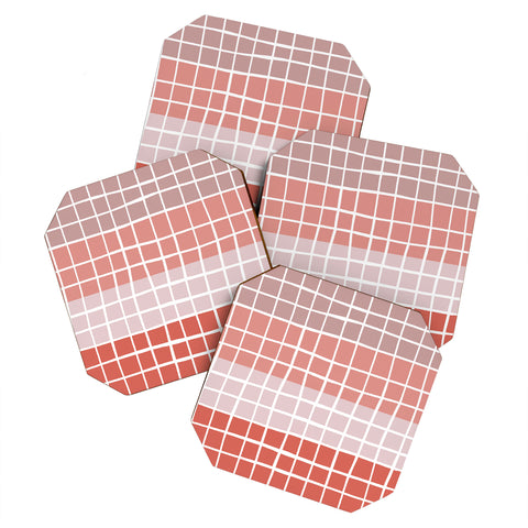 Menina Lisboa Pink Color Block Coaster Set