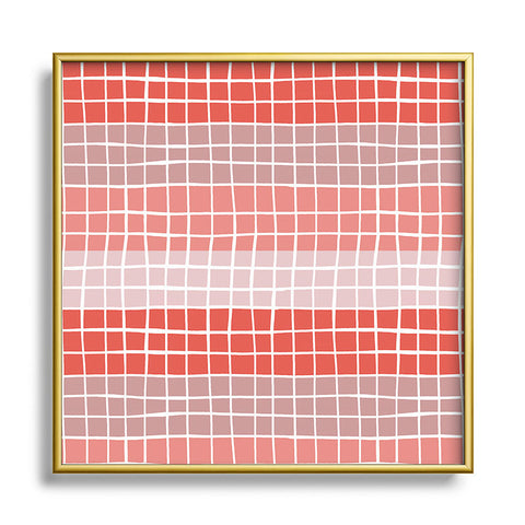 Menina Lisboa Pink Color Block Square Metal Framed Art Print