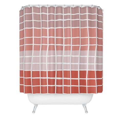 Menina Lisboa Pink Color Block Shower Curtain
