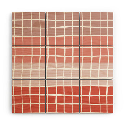 Menina Lisboa Pink Color Block Wood Wall Mural