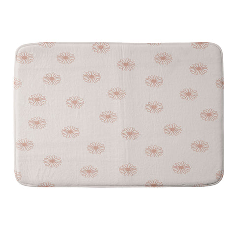 Menina Lisboa Pink Pastel Daisies Memory Foam Bath Mat