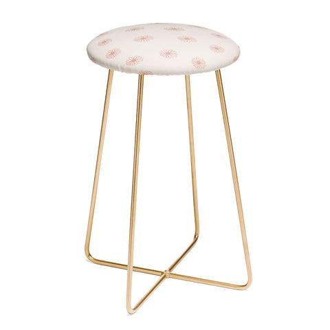 Menina Lisboa Pink Pastel Daisies Counter Stool