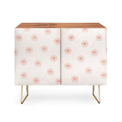 Menina Lisboa Pink Pastel Daisies Credenza