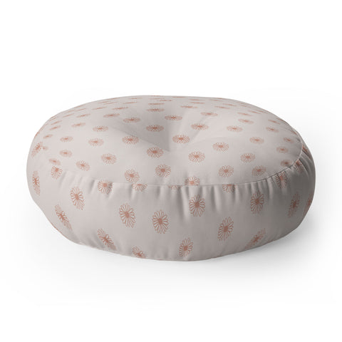 Menina Lisboa Pink Pastel Daisies Floor Pillow Round