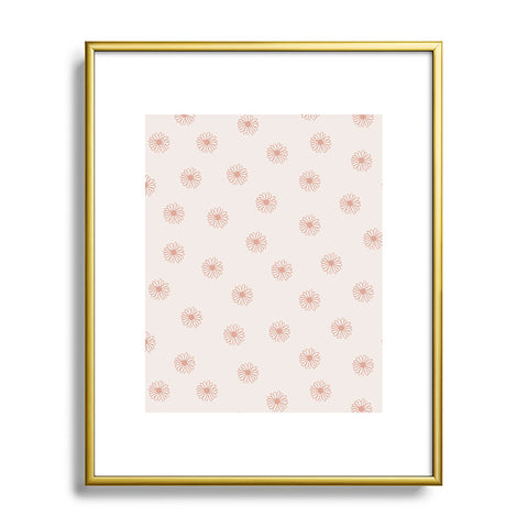Menina Lisboa Pink Pastel Daisies Metal Framed Art Print