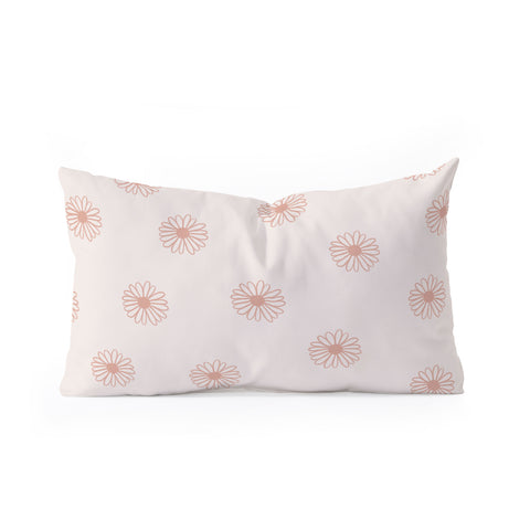 Menina Lisboa Pink Pastel Daisies Oblong Throw Pillow