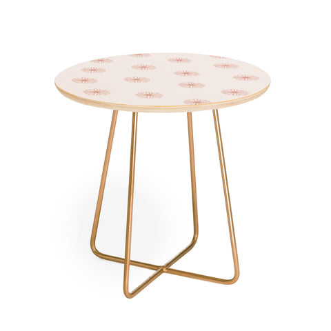Menina Lisboa Pink Pastel Daisies Round Side Table