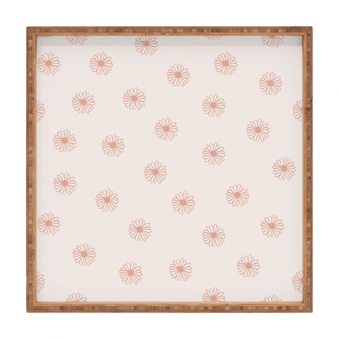 Menina Lisboa Pink Pastel Daisies Square Tray