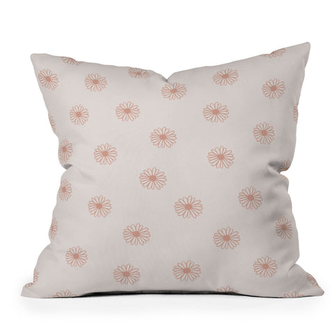 Menina Lisboa Pink Pastel Daisies Throw Pillow