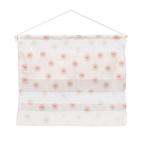 Menina Lisboa Pink Pastel Daisies Wall Hanging Landscape