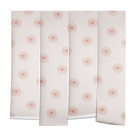 Menina Lisboa Pink Pastel Daisies Wall Mural
