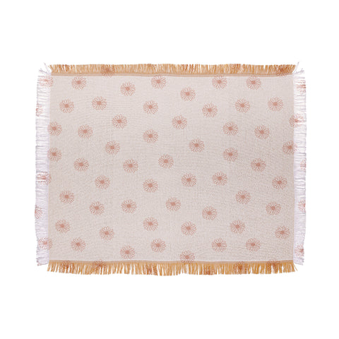 Menina Lisboa Pink Pastel Daisies Throw Blanket