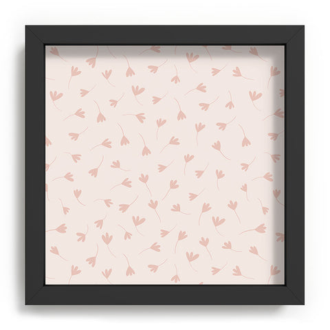 Menina Lisboa Pink Three Petal Flowers Recessed Framing Square