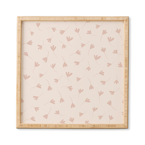 Menina Lisboa Pink Three Petal Flowers Framed Wall Art