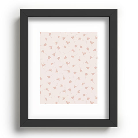Menina Lisboa Pink Three Petal Flowers Recessed Framing Rectangle