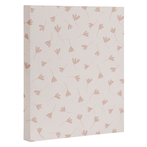 Menina Lisboa Pink Three Petal Flowers Art Canvas