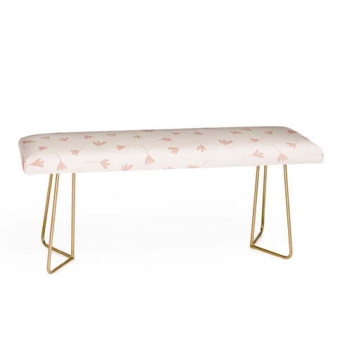 Menina Lisboa Pink Three Petal Flowers Bench