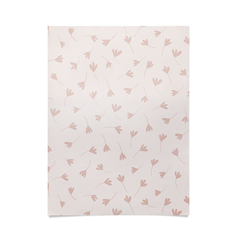 Menina Lisboa Pink Three Petal Flowers Poster