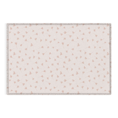 Menina Lisboa Pink Three Petal Flowers Outdoor Rug