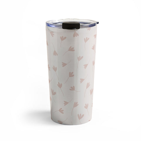Menina Lisboa Pink Three Petal Flowers Travel Mug