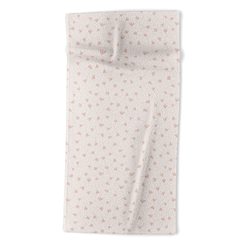 Menina Lisboa Pink Three Petal Flowers Beach Towel